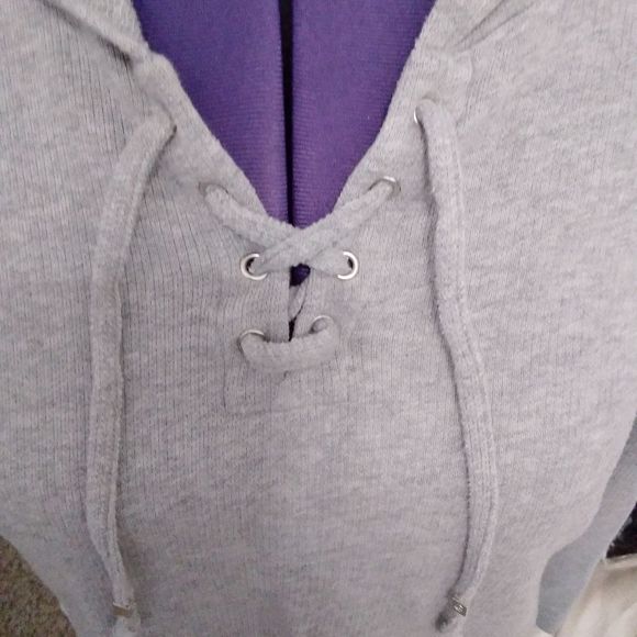 Michael Kors Grey Waffle Knit Thermal Top - Picture 2 of 5